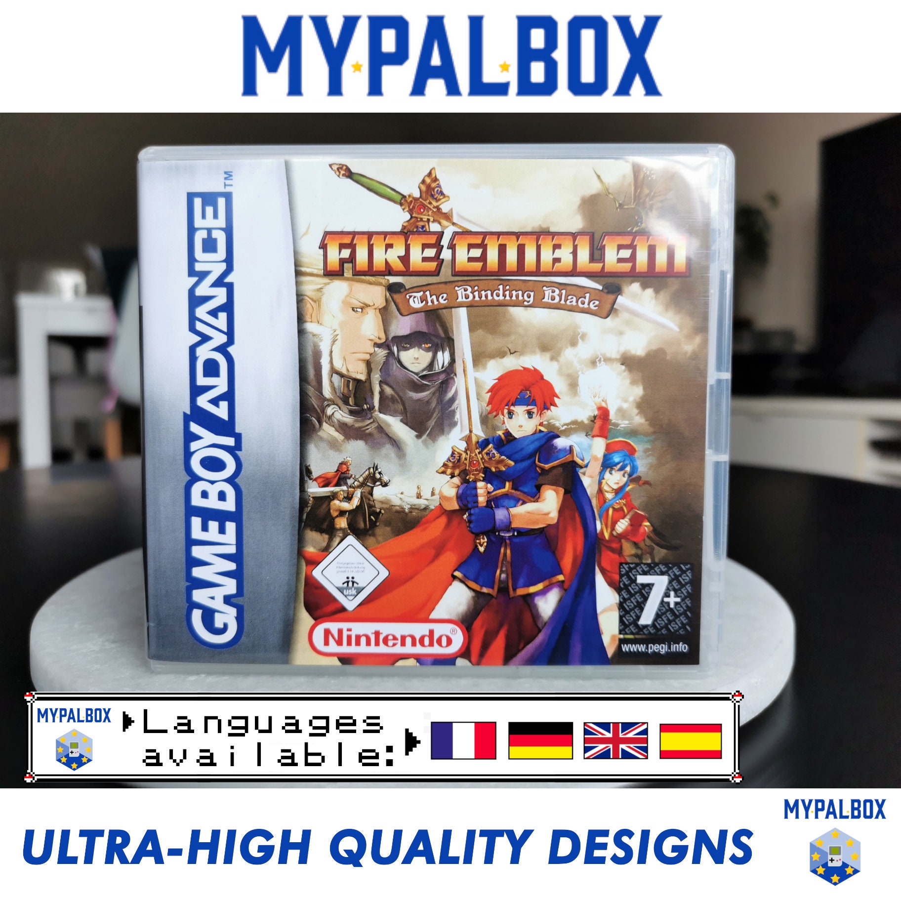 Ds Game Case for Fire Emblem: The Binding Blade (FE6) on GBA (Fr, Uk, Ger,  Es) Retro Custom loose cartridge box [Premium Quality]