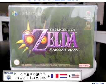 Universal N64 Game Case for The Legend of Zelda : Majora's Mask (FAH/USA) | Custom Game Box for Zelda 64 on Nintendo 64 | Premium Quality