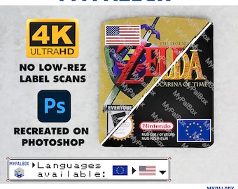 Etiqueta de reemplazo para The Legend of Zelda: Ocarina of Time (PAL/USA) | Pegatina del cartucho del juego Zelda 64 | Calidad Premium