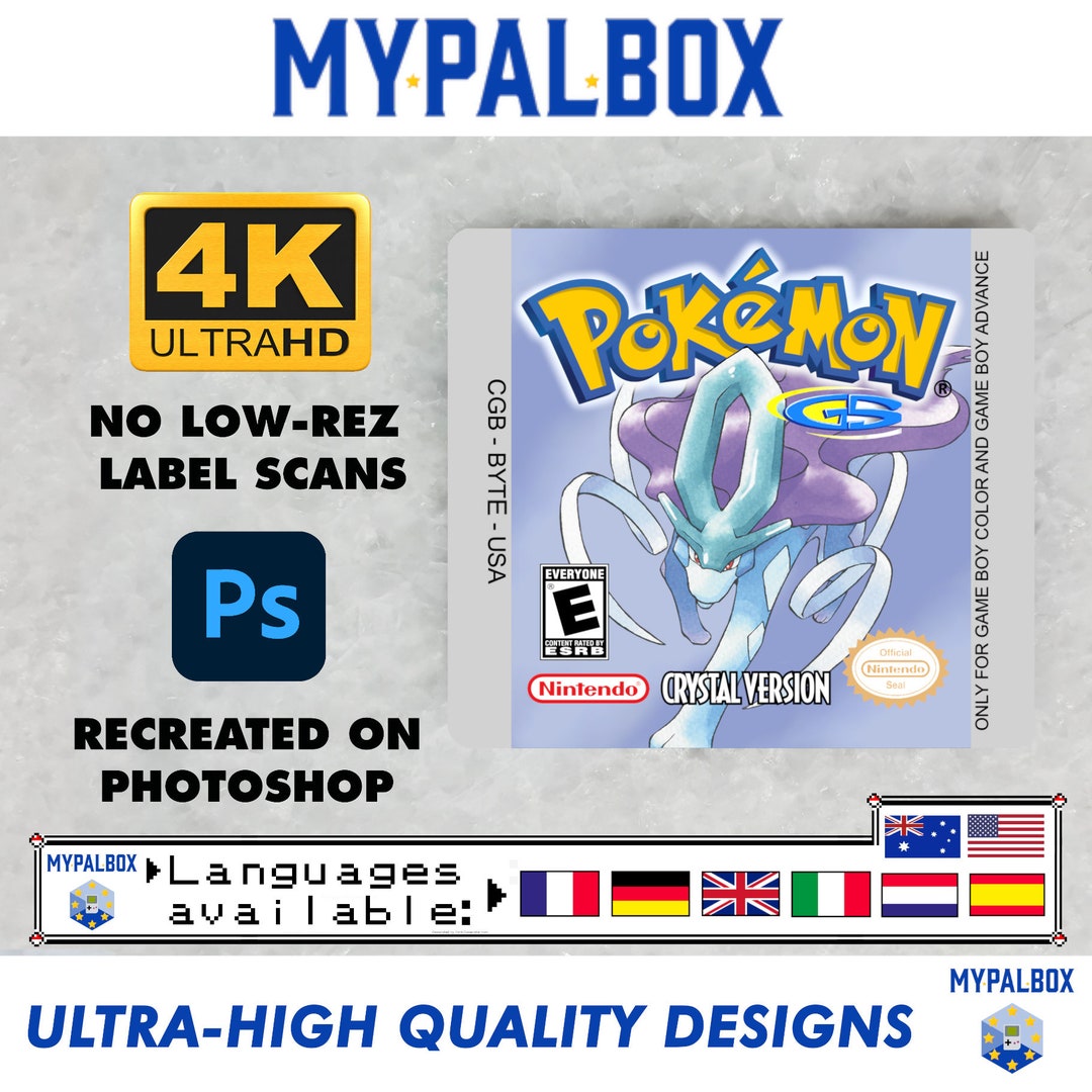 GBA Pokemon Fire Red Version Replacement Label Decal Foil Metallic