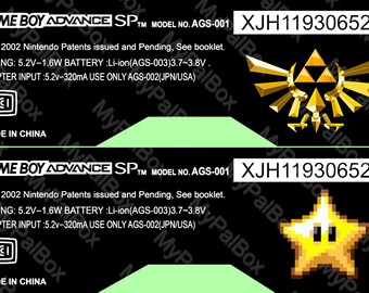 2X AUFKLEBER FÜR Nintendo Game Boy Advance GBA Sticker Mario Zelda