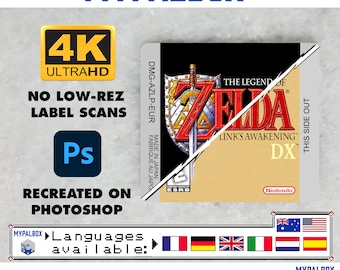 Gameboy Label for The Legend of Zelda : Link's Awakening DX (Pal/USA/AUS) | Custom reproduction label for Zelda dx on gbc | Premium Quality