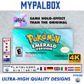 Holographic Gameboy Label for Pokémon Emerald (PAL/USA/JAP) | Highest fidelity available | Custom emerald Gameboy advance | Premium Quality product logo