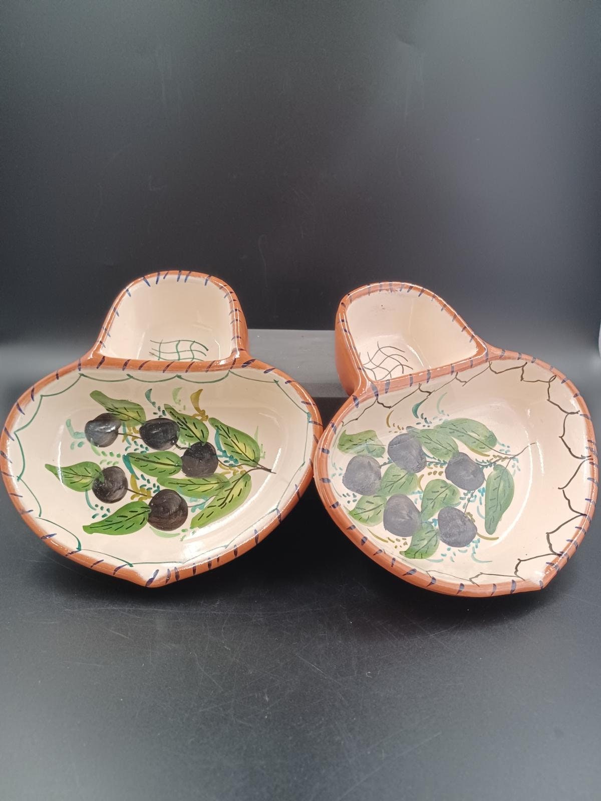 PIERRE  DEUXフランスのハンドメイドオリーブ柄ボウル2個セット Pierre Deux Plates - Etsy