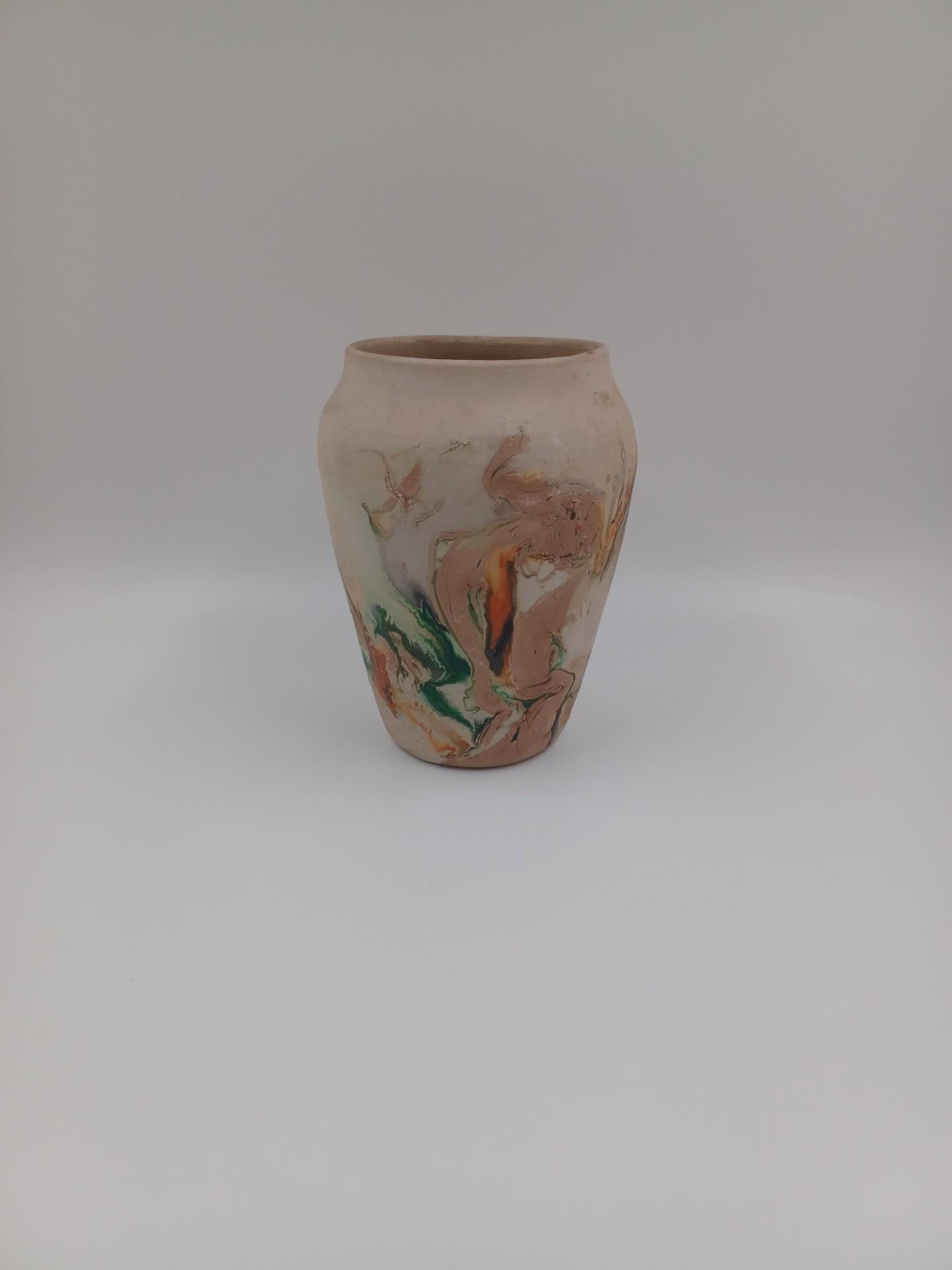 Vintage Nemadji Indian Multi-color Pottery Vase - 6.25
