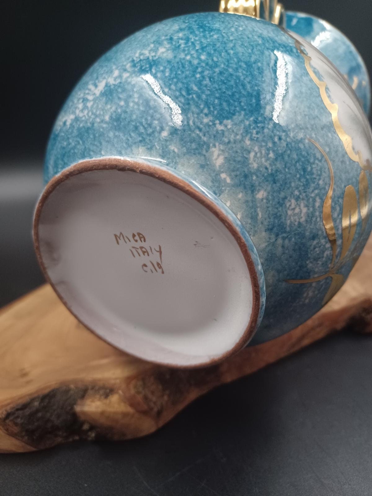Vintage Hand Painted Mica Italy Vase - 7.5