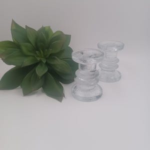 Vintage Iittala Finland Festivo Glass Candle Holders - SET OF 2