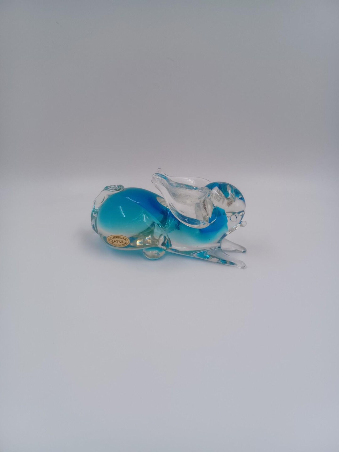 Vintage Artas Murano Art Glass Laying Bunny Rabbit - 3