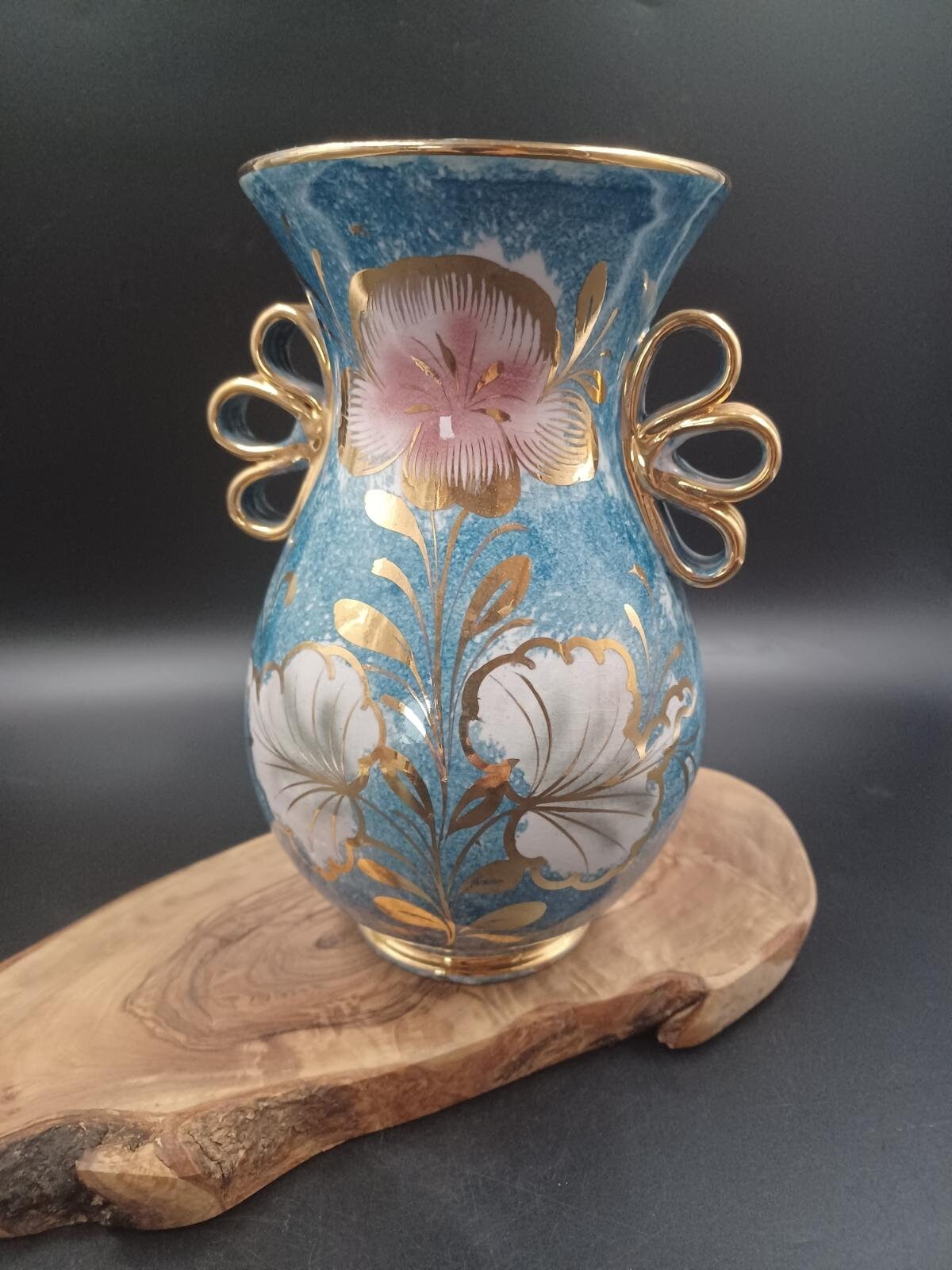 Vintage Hand Painted Mica Italy Vase - 7.5 Vintage Hand Painted Mica Italy Vase - 7.5