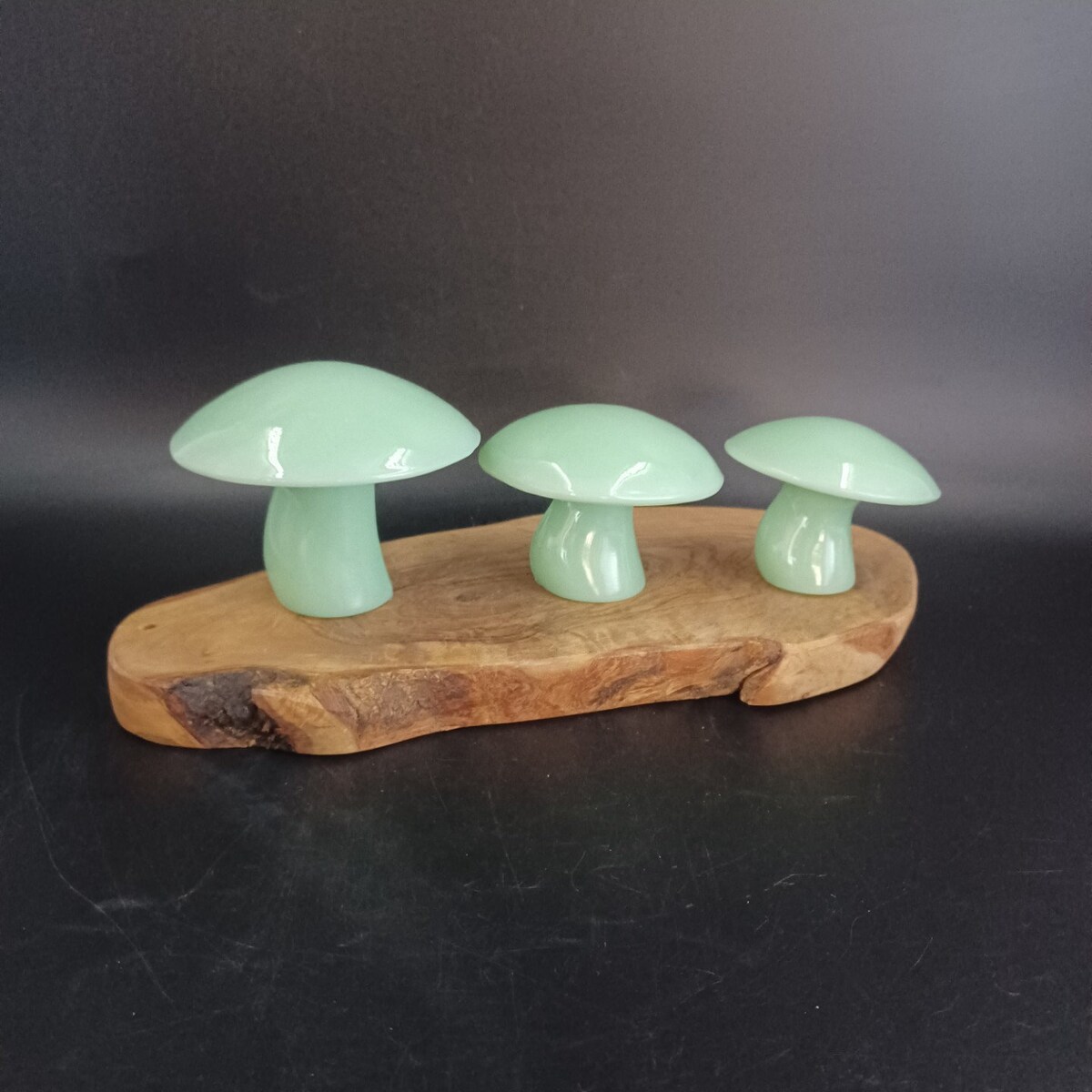 Viking Pressed by Mosser Jadeite Glass Mushrooms - SET OF #3