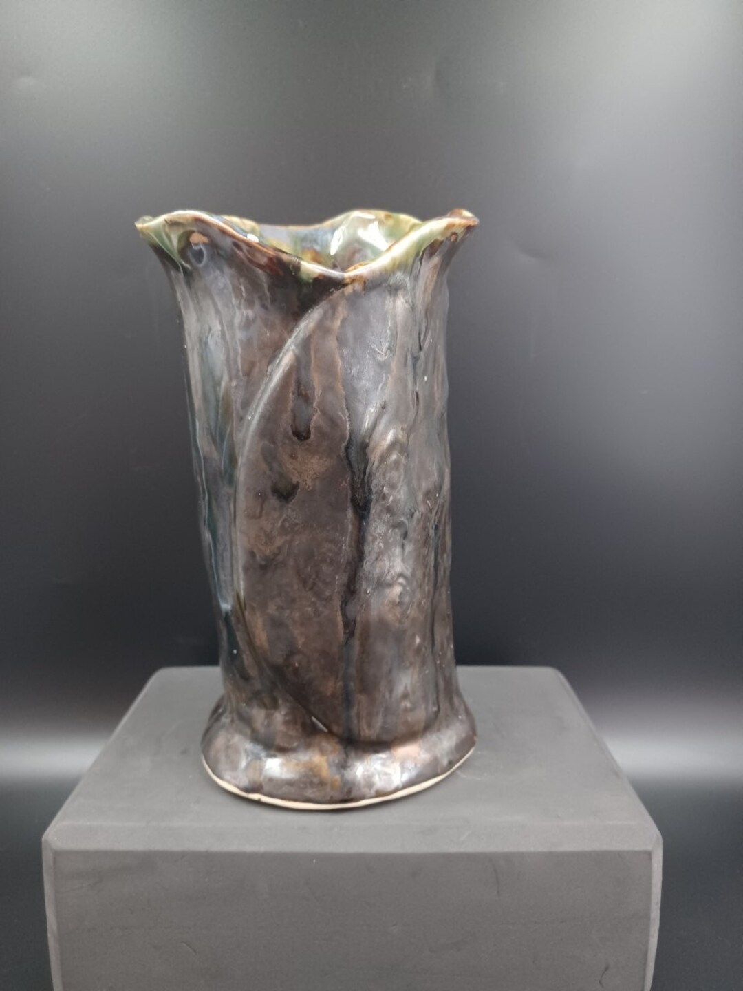 Drip Glaze Studio Art Pottery Vase - Signed - 9"t X 5"w - Etsy