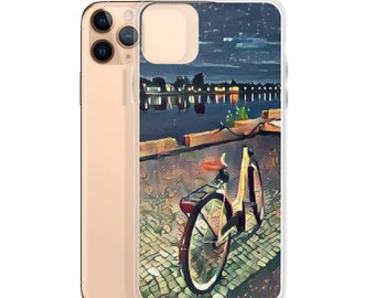 Bicycle by Sea iPhone Case cycling sports phone case cover fits iPhone 7 8 10 11 12 13 Pro Max Mini SE models