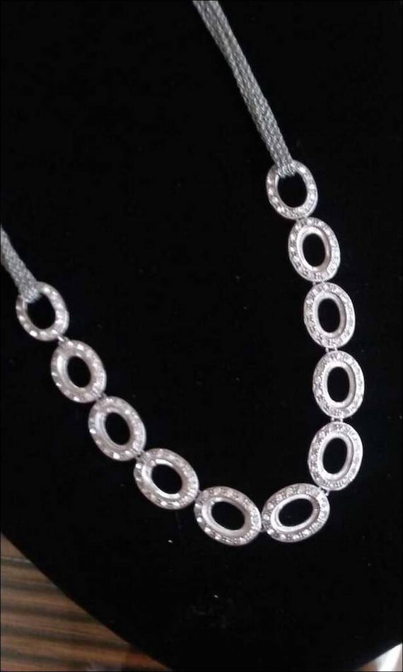 Monet Multi Chain & Crystal Necklace - image 1