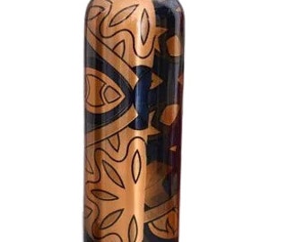 Hand-crafted 100% Pure Copper Printed Water 1 litter Bottle Ruby Paisley Design, Drinkware, Storage Purpose, Ayurvedic Health Benefits, Gift