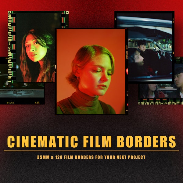 Cinematic Film Border Frames - 35mm & 120 Film - Film strip, instant film, Cine film, Film Negative Border Frames