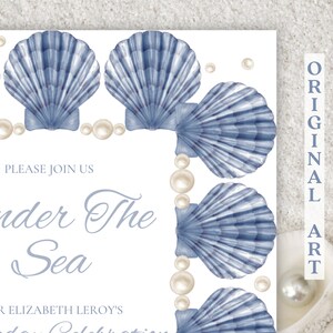 Beach Invitation Seashells Birthday Invitation Tropical Ocean Party Coastal Invitation , Ocean ...