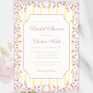 Braut Toile Einladung Chinoiserie Einladung - Lila Braut Grandmillennarium Einladung Bridal Shower lila - Lavendel Baby Shower