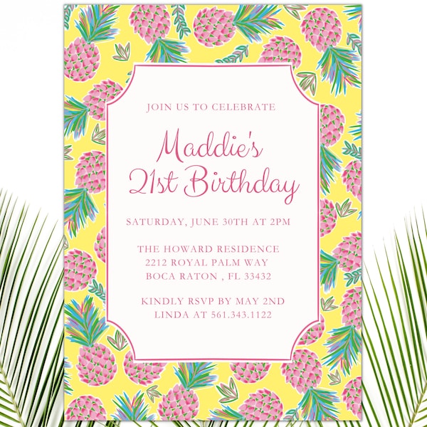 Lilly Preppy Birthday Invitation - Etsy