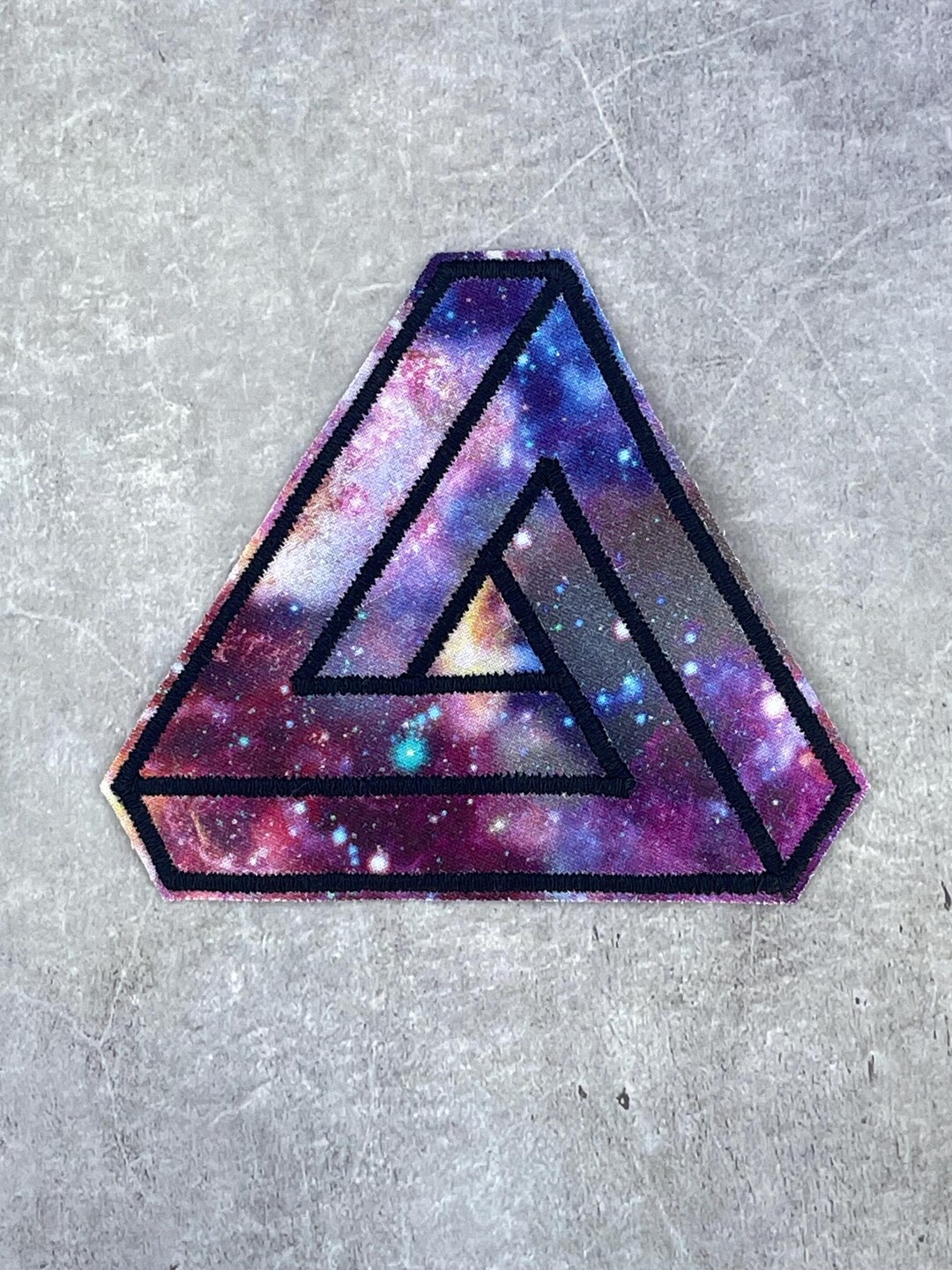 Triangular Space Patch Large Penrose Triangle Cosmic Space Fabric Patch | Optical Illusion Art ...