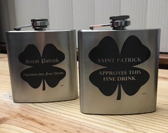 St. Patrick's Day 6 oz. hip flasks