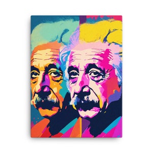 Albert Einstein Portrait, Andy Warhol Art, Lost Artwork, Einstein Modern Art, Einstein Canvas, Ready to Hang Wall Art