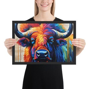 Buffalo Wall Art, Water Buffalo Print, Wildlife Decor, Buffalo Home Decor, Bison Wall Art, Animal Art Prints, Framed Wildlife Art, Bison Art