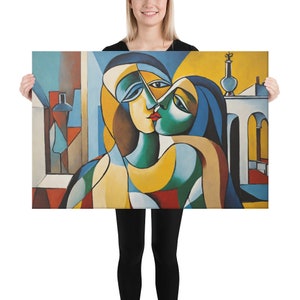 Picasso Wall Art, Kiss, Pablo Picasso Wall Art, Abstract Canvas Wall Art, Lips Wall Art, Modern Abstract Wall Art, Love Wall Art, Modern