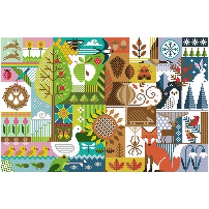 Arione Cross Stitch Kits For Adults Beginners Pre Printed Stamped Cross Stitch Kit Country Life 57 x 40 cm