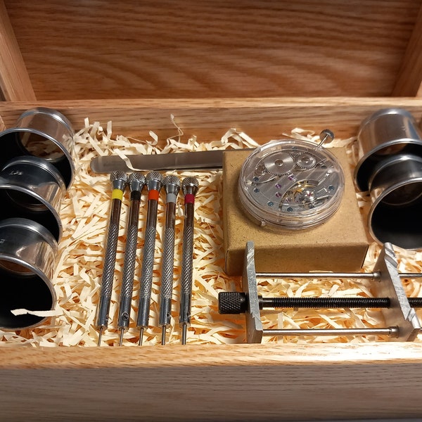 Boîte de démarrage d'horloger pour le montage et la réparation de montres DIY – Kit d'horlogerie avec outils et fournitures essentiels