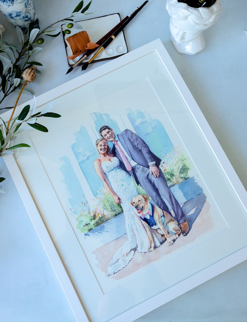 Portrait de mariage personnalisé Cadeau pour la mère de la mariée Cadeau fait main pour maman Aquarelle peinte à la main pour la mère du marié image 6