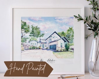 House Portrait | Handmade Gift for Mom | Realtor Closing Gift | HAND PAINTED Mothers Day Gift | Custom Watercolor Home Painting from Photo