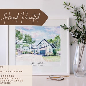 House Portrait | Realtor Closing Gift | Handmade Gift for Mom | HAND PAINTED Mothers Day Gift | Custom Watercolor Home Painting from Photo