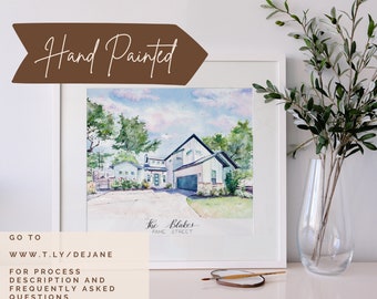 House Portrait | Realtor Closing Gift | Handmade Gift for Mom | HAND PAINTED Mothers Day Gift | Custom Watercolor Home Painting from Photo