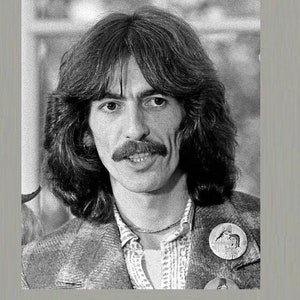 GEORGE HARRISON Signed Page & Photo - The Beatles, Traveling Wilburys  w/coa