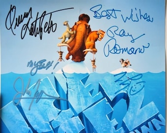 ICE AGE CAST Signed Poster X6 – Ray Romano, John Leguizamo, Denis
