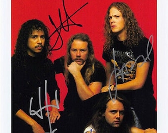 METALLICA Signed Photo x4 - L. Ulrich, J. Hetfield, K. Hammett, J. Newsted w/COA