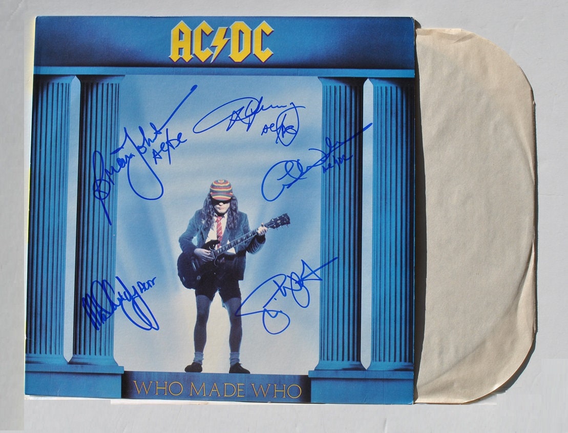 AC/DC SIGNED Who Made Who Vinyl Album X5 Angus Young W/coa - Etsy