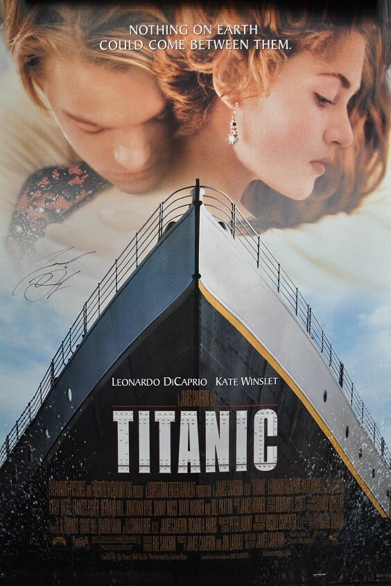 レオナルド・ディカプリオ 直筆サイン入り映画ポスター - タイタニック