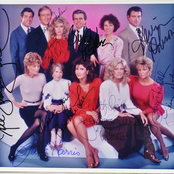 KNOTTS LANDING CAST Signed Photo x8 – Michele Lee, Donna Mills, Kevin Dobson + w/coa