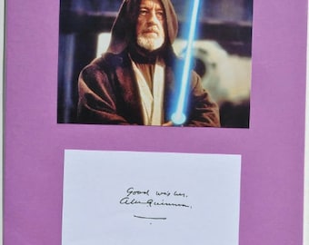 ALEC GUINNESS - STAR Wars Signed Page & Photo - Obi-Wan Kenobi w/coa