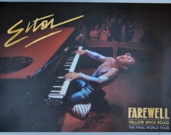 ELTON JOHN Signed LITHOGRAPH - Numbered - Yellow Brick Road Tour 16"x 20" w/coa