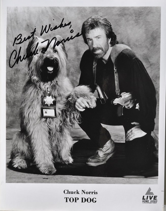 チャック・ノリス サイン入り写真 - トップ・ドッグ COA 付き - Etsy 日本