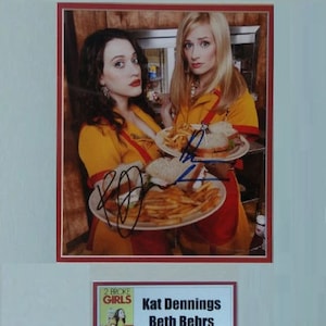 2 BROKE GIRLS CAST signed Photo - Beth Behrs, Kat Dennings - 11&quot;x 14&quot; w/coa
