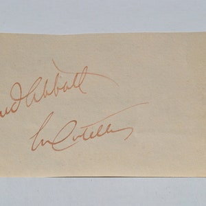 ABBOTT and COSTELLO Signed Page - Bud Abbott & Lou Costello w/coa
