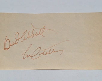Page signée ABBOTT et COSTELLO - Bud Abbott & Lou Costello avec coa