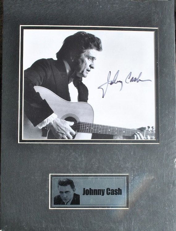Johnny Cash Signed Photo Plaque W/coa Etsy