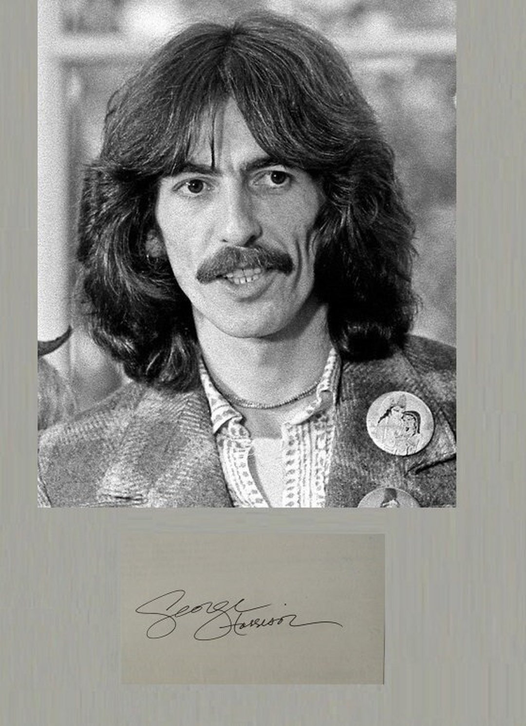 HARRISON Signed Page & Photo the Beatles, Traveling Wilburys W