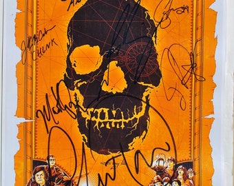 GOONIES CAST Signed Poster X9 - Sean Astin, Corey Feldman 11"x17" w/COA