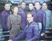 STAR TREK ENTERPRISE cast Signed Poster x7 - Scott Bakula, Jolene Blalock, Linda Park, C. Trinneer, Billingsley, Keating 27 quot x 40 quot w coa
