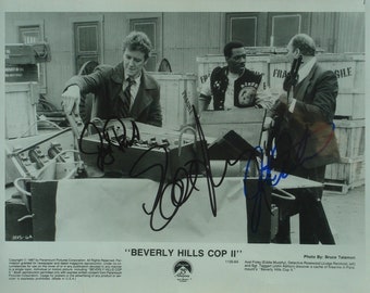 Eddie Murphy, Judge Reinhold, John Ashton CAST SIGNED PHOTO X3 w/coa